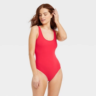 Women's Cotton Bodysuit - Auden™ Red 5 Women's Cotton Bodysuit - Auden™ Red - Image 5
