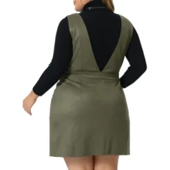 Agnes Orinda Women's Plus Size V Neck Sleeveless Faux Suede Pockets Pinafore Overall Mini Skirts 7 Agnes Orinda Women's Plus Size V Neck Sleeveless Faux Suede Pockets Pinafore Overall Mini Skirts -Trendy Women GUEST 034bc9e0 0d7b 47ca acb3 89ce7098d731