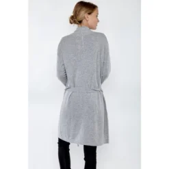 JENNIE LIU Women's 100% Pure Cashmere Long Sleeve Belted Lux Wrap Cardigan Robe Sweater -Trendy Women GUEST 041ee376 6ca7 47ff 9cdd a0d80b17c71a