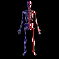 Men's Design By Humans July 4th Patriotic Skeleton USA Flag By Ujangkasep Tank Top