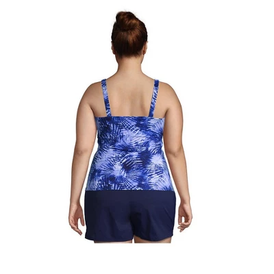 Lands' End Women's Plus Size DD-Cup Chlorine Resistant Square Neck Underwire Tankini Top Swimsuit Adjustable 1 Lands' End Women's Plus Size DD-Cup Chlorine Resistant Square Neck Underwire Tankini Top Swimsuit Adjustable