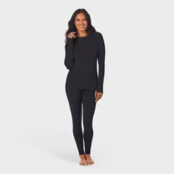 Warm Essentials By Cuddl Duds Women's Active Thermal Crewneck Top
