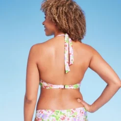 Women's Halter Center Front Ring Bralette Bikini Top - Shade & Shore™ Multi Floral Print -Trendy Women GUEST 072e659b 1ac8 44e3 a063 c98f6c64b5a4
