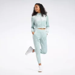 Reebok Classics Energy Q4 Velour Zip-Up Sweatshirt Womens