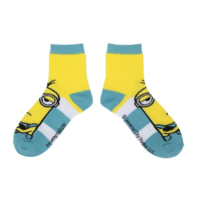Minions Adult Quarter Crew Socks - 3-Pack Of Playful Despicable Delights! 2 Minions Adult Quarter Crew Socks - 3-Pack Of Playful Despicable Delights! - Image 2