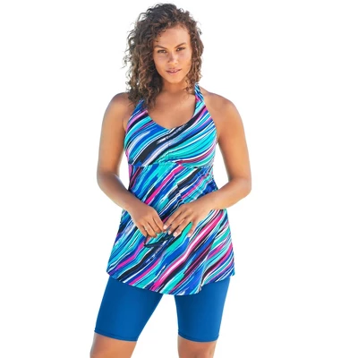 Swim 365 Women’s Plus Size Longer Length Braided Tankini Top 11 Swim 365 Women’s Plus Size Longer Length Braided Tankini Top - Image 11