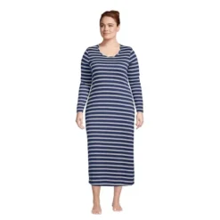 Lands' End Women's Supima Cotton Long Sleeve Midcalf Nightgown -Trendy Women GUEST 0a5f1b3f 41fa 443a a471 acf3bb838d66