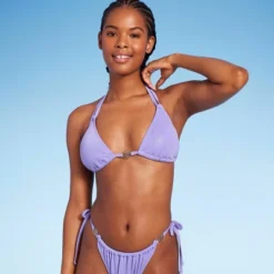 Women's Flower Charm Lurex Plisse Textured Triangle Bikini Top - Wild Fable™ -Trendy Women GUEST 0bf20b16 5ddb 4f7f aa47 73e6aa5c38a4