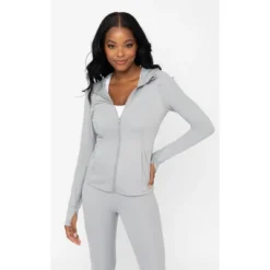 Yogalicious - Women's Slim Fit Hooded Track Jacket -Trendy Women GUEST 0c110640 784b 462a 8014 24e93e34b3a0