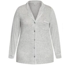 Women's Plus Size Hacci Button Top - Gray | AVENUE -Trendy Women GUEST 0c5f09cf 0cb7 4552 b18f f3a1a1156be4