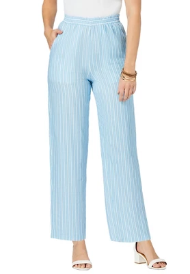 Jessica London Women’s Plus Size Lightweight Linen-Blend Straight-Leg Pants 6 Jessica London Women’s Plus Size Lightweight Linen-Blend Straight-Leg Pants - Image 6