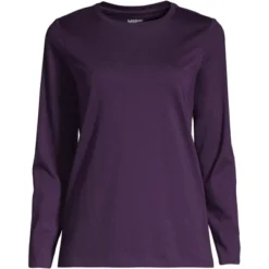 Lands' End Women's Tall Relaxed Supima Cotton Long Sleeve Crewneck T-Shirt -Trendy Women GUEST 0d32bcea 3d71 4d90 af0c cd3dd9471381