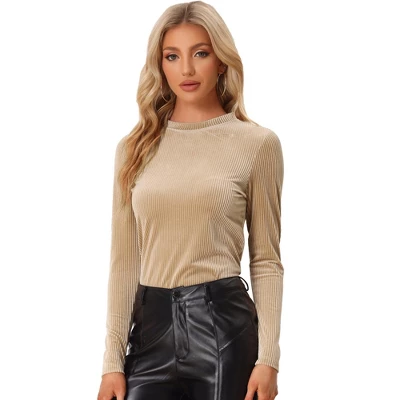 Allegra K Women's Mock Neck Long Sleeve Ribbed Knit Solid Blouse 11 Allegra K Women's Mock Neck Long Sleeve Ribbed Knit Solid Blouse - Image 11