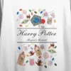 Harry Potter Magical Moments Crew Neck Short Sleeve Women's White Crop T-shirt