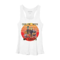 Women's Design By Humans Chillin With My Creeps 80's Style Halloween Characters By MerchHQ Racerback Tank Top -Trendy Women GUEST 0fcc0353 2329 4808 8976 731c46e8d268