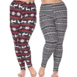 Women's Pack Of 2 Plus Size Leggings - One Size Fits Most Plus - White Mark -Trendy Women GUEST 10535677 5b4e 48d8 995c 96927586e327