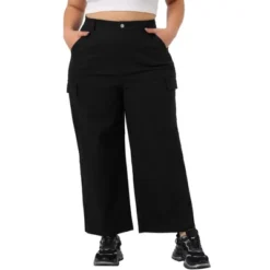 Agnes Orinda Women's Plus Size Elastic Waist Pockets Outdoor Workout Cargo Pants -Trendy Women GUEST 1209d80f f2ea 4d79 aaba 502b637f07a0