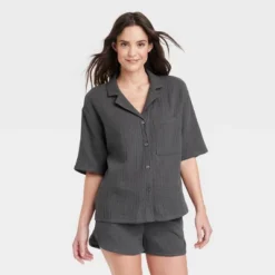 Women's 100% Cotton Gauze Short Sleeve Notch Collar Top - Stars Above™ 9 Women's 100% Cotton Gauze Short Sleeve Notch Collar Top - Stars Above™ -Trendy Women GUEST 12e60390 1835 4066 8de4 eea5f84a75a0