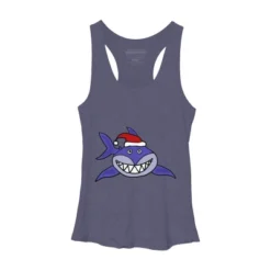 Women's Design By Humans Funny Christmas Shark In Santa Hat By SmileToday Racerback Tank Top -Trendy Women GUEST 157339d8 e72c 4a01 b478 a131415a806c