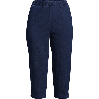 Lands' End Women's Sport Knit High Rise Elastic Waist Pull On Capri Pants 2 Lands' End Women's Sport Knit High Rise Elastic Waist Pull On Capri Pants - Image 2