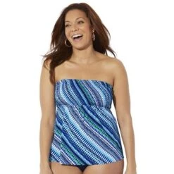 Swimsuits For All Women’s Plus Size Smocked Bandeau Tankini Top -Trendy Women GUEST 16177d57 f390 47bf 9c59 a1d725286a8f