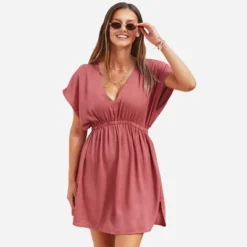 Women's Elastic Beachwear Short Sleeve Cover Up -Cupshe -Trendy Women GUEST 161961c1 bdfb 4cb4 9b85 8c903775a2dd