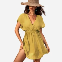 Women's Elastic Beachwear Short Sleeve Cover Up -Cupshe -Trendy Women GUEST 161ee865 5db5 49dd 8422 ee95e808c61f