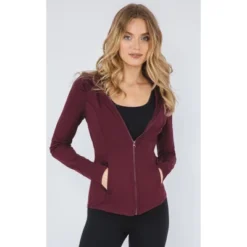 Yogalicious - Women's Slim Fit Hooded Track Jacket -Trendy Women GUEST 162efa83 5f16 4aed b24f 1a8f7b03fc88