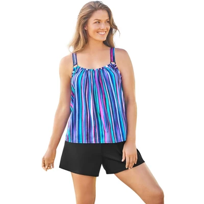 Swim 365 Women’s Plus Size Tank Overlay Swim Romper 1 Swim 365 Women’s Plus Size Tank Overlay Swim Romper