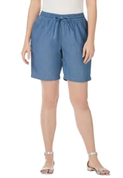 Jessica London Women’s Plus Size Chambray Short -Trendy Women GUEST 191f14ef be11 4f60 a2f0 632a691dc6ce