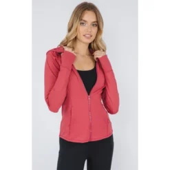 Yogalicious - Women's Slim Fit Hooded Track Jacket -Trendy Women GUEST 1a4eecbb 8358 4af2 b0ff 8d0adc531e95