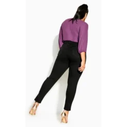 Women's Plus Size Harley Rip Cuff Jean - Black | CITY CHIC
