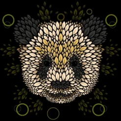 Women's Design By Humans Panda Face By LetterQ Racerback Tank Top