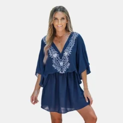 Women's Embroidered V-Neck Cover-Up Mini Dress - Cupshe 11 Women's Embroidered V-Neck Cover-Up Mini Dress - Cupshe -Trendy Women GUEST 1ba1b338 6f5a 424c 8cb2 f0863efc130a