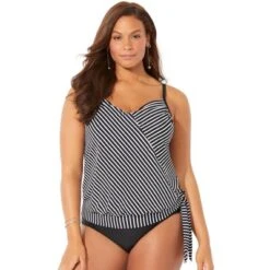 Swimsuits For All Women’s Plus Size Side Tie V-Neck Tankini Top -Trendy Women GUEST 1c5b6350 37de 43df 8b0b e7a89c3610fc