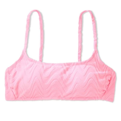 Women's Wavy Terry Textured Bralette Bikini Top - Wild Fable™ Light Pink 7 Women's Wavy Terry Textured Bralette Bikini Top - Wild Fable™ Light Pink - Image 7