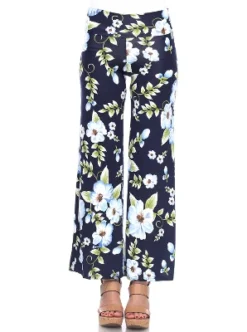 Women's Floral Printed Palazzo Pants - White Mark -Trendy Women GUEST 1e22f725 dd30 4ca2 8fc6 55ee891d6f1a