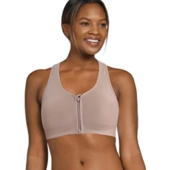 Jockey Women's Seamfree Mid Impact Zip Front Sports Bra -Trendy Women GUEST 1e626892 a0a3 4a02 b2d0 0be1d09d4927
