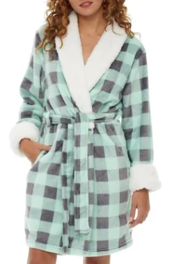 Women's Classic Plush Robe, Short Fleece Bathrobe Prints 26 Women's Classic Plush Robe, Short Fleece Bathrobe Prints -Trendy Women GUEST 21a31e50 f600 4fdc 94b4 ddb4237f03bb