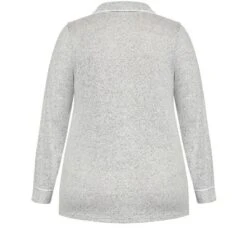 Women's Plus Size Hacci Button Top - Gray | AVENUE -Trendy Women GUEST 2297946e 6bf2 4400 be5e 9fbef4f86fc0