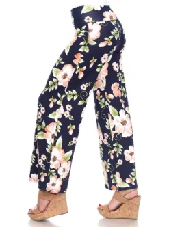 Women's Floral Printed Palazzo Pants - White Mark