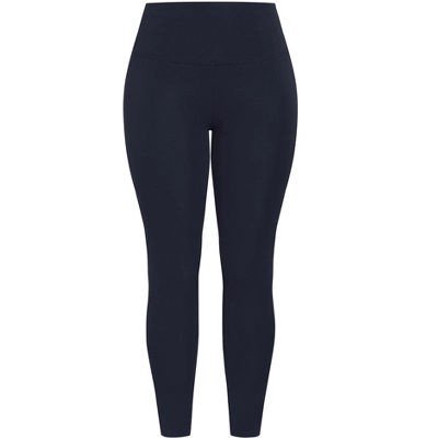 Women's Plus Size Supima® High Rise Legging Navy - Tall | AVENUE LEISURE 2 Women's Plus Size Supima® High Rise Legging Navy - Tall | AVENUE LEISURE - Image 2