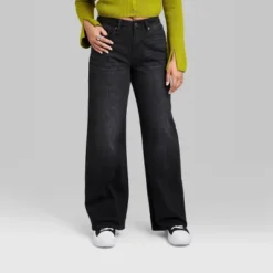 Women's Super-High Rise Wide Leg Baggy Jeans - Wild Fable⢠Black Wash