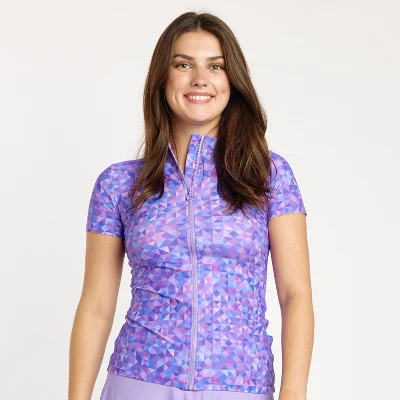 Calypsa Womens Full-Zip Adele Swim Top 1 Calypsa Womens Full-Zip Adele Swim Top