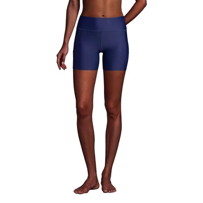 Lands' End Women's Chlorine Resistant High Waisted 6" Bike Swim Shorts With UPF 50 Sun Protection 2 Lands' End Women's Chlorine Resistant High Waisted 6" Bike Swim Shorts With UPF 50 Sun Protection - Image 2