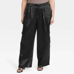 Women's High-Rise Satin Cargo Pants - A New Day™ -Trendy Women GUEST 2af35e5e 2fc1 4ac2 bbd6 7aecf0db0021