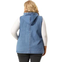 Agnes Orinda Women's Plus Size Hoodie Zipper Up Pocket Denim Sleeveless Jacket Vest -Trendy Women GUEST 2af92490 9568 4dfb a261 eb7b5ccaf1bc