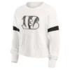 NFL Cincinnati Bengals Women's Primary Antique Long Sleeve Crew Fleece Sweartshirt