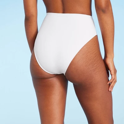 Women's High Waist Cheeky Bikini Bottom - Shade & Shore™ White 1 Women's High Waist Cheeky Bikini Bottom - Shade & Shore™ White