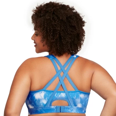 Glamorise Womens Zip Up Front-Closure Sports Wirefree Bra 9266 Blue Tie-Dye 1 Glamorise Womens Zip Up Front-Closure Sports Wirefree Bra 9266 Blue Tie-Dye